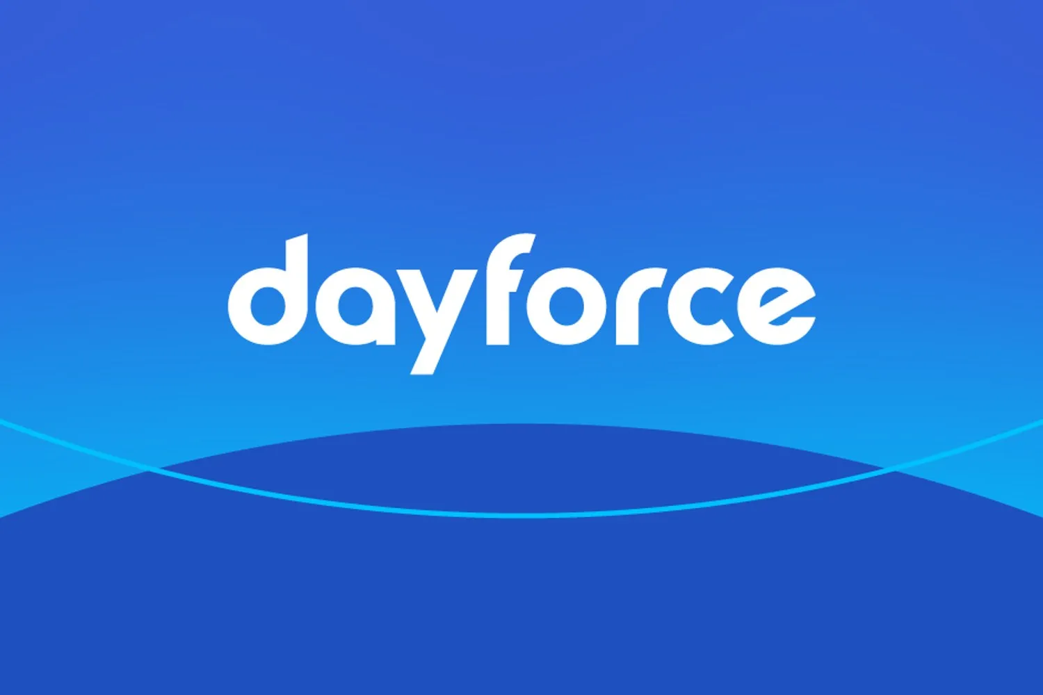 The Dayforce logo on a blue background.