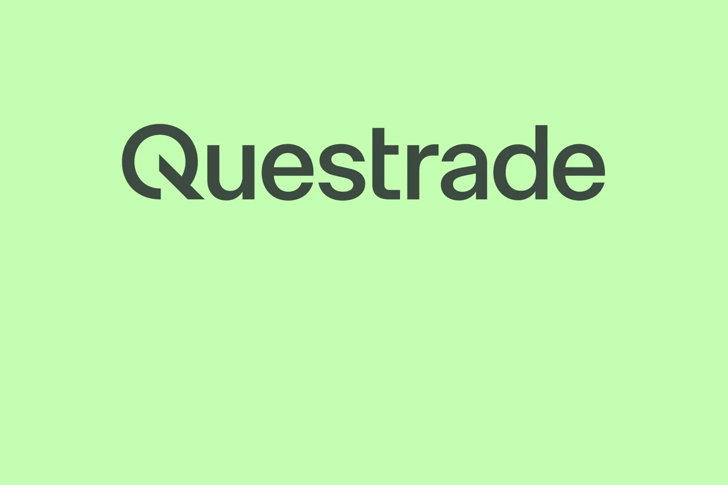 The Questrade wordmark on a green background.